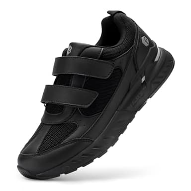 FitVille Scarpe Uomo Extra Larga Scarpe Sneakers con Strappo Uomo Scarpe Comode Camminata Pianta Larga per Piedi Piatti Larghi Nero 40 EU Larga