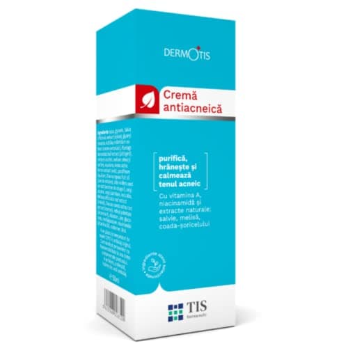 TIS - Crema Antiacne Viso, Brufoli, Pori Dilatati, Punti Neri, Regola il Sebo, Elimina Punti Neri, Impurità, Protegge la Pelle Sensibile dai Fattori Nocivi - Polvere, Vento, Calore