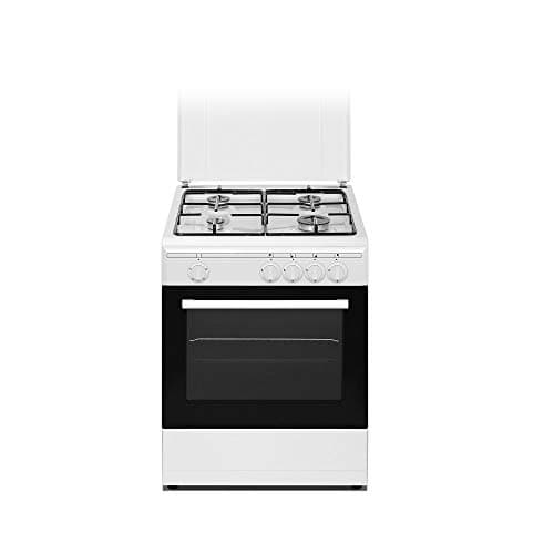 Nikkei SN664WE - Cucina a gas 4 Fuochi con forno elettricocon grill 60x58 cm colore bianco
