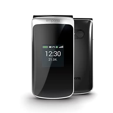 Emporia TOUCHsmart.2 - New Edition, Telefono cellulare 4G per Anziani, tasto dedicato per WhatsApp e app di messagistica, Volume alto, Display 3.25" a colori, Basetta di ricarica, Nero (Italia)
