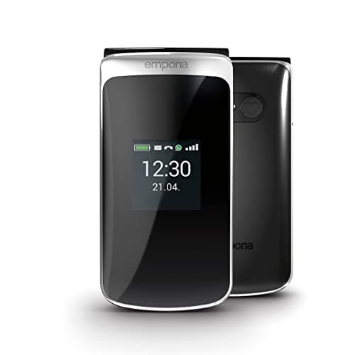 Emporia TOUCHsmart.2 - New Edition, Telefono cellulare 4G per Anziani, tasto dedicato per WhatsApp e app di messagistica, Volume alto, Display 3.25" a colori, Basetta di ricarica, Nero (Italia)