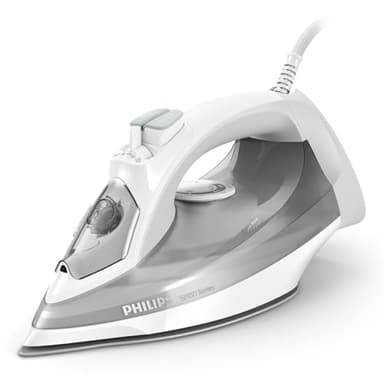 Philips 5000 Series Ferro da Stiro a Vapore - 2400W ,Vapore 40g/min, Colpo di Vapore 160g, Ferro Verticale, Piastra SteamGlide Plus, Bianco/Grigio (DST5010/10)