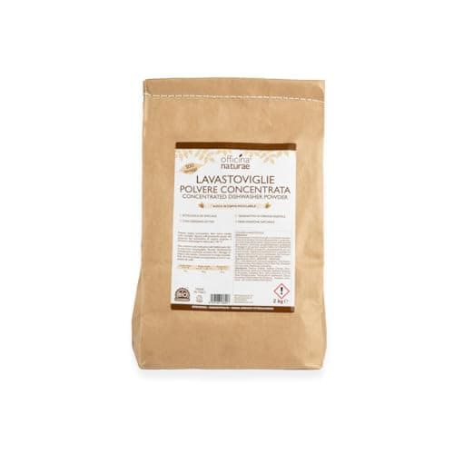 Officina Naturae | O.N. Polvere Lavastoviglie, Detersivo Ecologico con Olio Essenziale di Arancio Dolce e Percarbonato Sbiancante Puro, Elimina Cattivi Odori e Igienizza le Stoviglie, 2 Kg