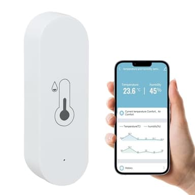 Monitoraggio della Temperatura di Umidità WiFi Monitor sensore digitale di umidità temperatura wireless compatibile con Alexa e Google Home Adatto per Scantinati Cantine Scatole per Sigari Serre
