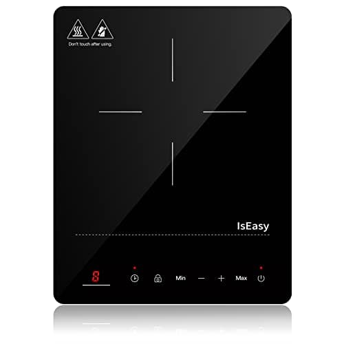 Piastra ad Induzione Portatile, IsEasy Piano Cottura Induzione, 2100 W, Timer da 8 ore, Sicurezza Bambini, Funzione Max & Min, Nero
