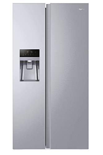 Haier SBS 90 Series 3 HSOGPIF9183 Frigorifero 2 Porte Side by Side, 515 L, No Frost, Dispenser Ghiaccio, Luce LED, Classe F, 90,8x65,9x177,5 cm, Silver