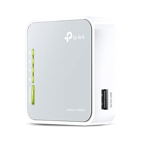 Tp-Link Tl-Mr3020 3G/4G Router Wi-Fi Portatile Wireless 300Mbps, Porta Usb 2.0, Bianco, ‎7.37 x 2.29 x 6.6 cm, 60 grammi