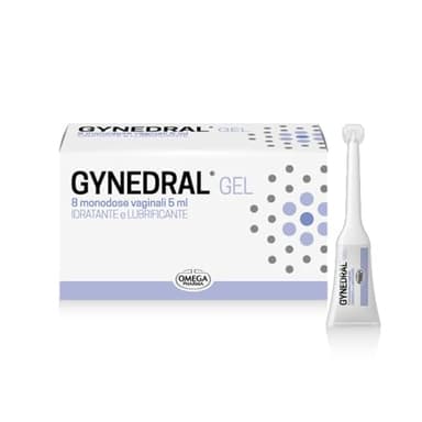 Omega Pharma - Gynedral Gel - Gel Vaginale con Acido Ialuronico, Idratante, Lubrificante e Riparatore, Contrasta la Secchezza Vaginale - 8 Monodose 5 ml