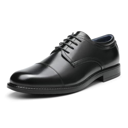 Bruno Marc Scarpe Eleganti Stringate Derby Uomo Basse Oxford Vintage Allacciare Elegante,Size 48,Nero,DOWNING-01