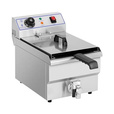 Royal Catering Friggitrice Elettrica Friggitrice Professionale RCEF-10EH (10 L totale, 6,5 L di olio, 3.200 W, Acciaio Inox)