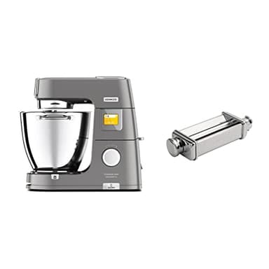 Kenwood Kwl90.034Si Impastatrice Planetaria Titanium Chef Patissier Xl Con Ciotola Easywarm Da 7L & Kax980Me Accessorio Sfogliatrice Per Impastatrice Planetaria, Acciaio Inossidabile, Argento