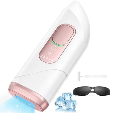 Epilatore Luce Pulsata con Ghiaccio Funzione,Infinite Lampi di Luce Pulsata, Epilatore a luce pulsata IPL con 600nm-1200nm Onda di Luce Rossa Epilatore Laser per Donna, Uomo, Linea Bikini,Viso