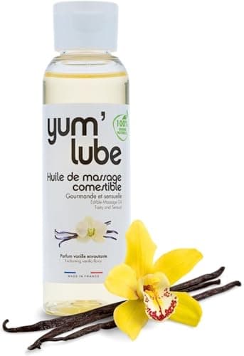 Yum'Lube | Olio massaggio comestibile alla Vaniglia – Sensuale per coppia, corpo rilassante & massaggi intimi