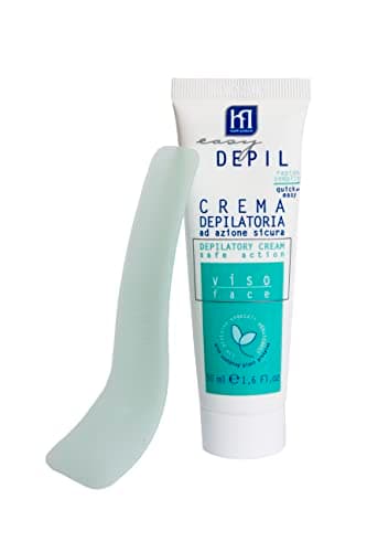 Easy Depil CREMA DEPILATORIA VISO per Baffetti, Guance, Mento, Sopracciglia. Rapida, Indolore, semplice da usare e sicura. Con Proteine Vegetali Addolcenti. Profumazione gradevole - 50 ml