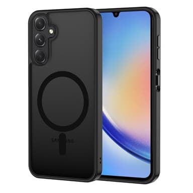 XTCASE Cover Magnetica per Samsung Galaxy A25 5G, Ultra Sottile Custodia Traslucida Opaca Retro Resistente ai Graffi Paraurti in TPU Antiurto Protettiva Case, Nero