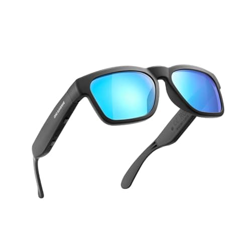 OhO sunshine Audio Sunglasses, Voice Control and Open Ear Style Listen Music and Calls with Volumn UP and Down, Bluetooth 5.0 and IP44 Waterproof Feature for Outdoor Sports