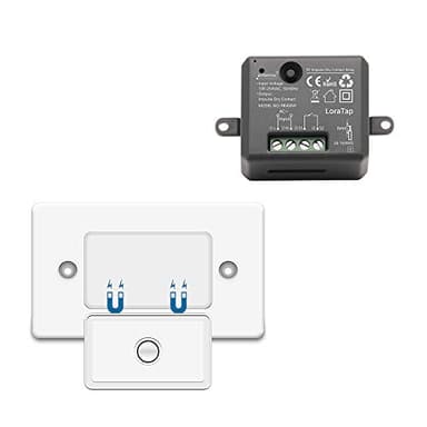 LoraTap Interruttore Luce Senza Fili con Telecomando, Pulsante Contatto Pulito Wireless, Modulo Relè a Impulsi per Apriporta e Cancello Automatico, Ingresso 100-250V AC