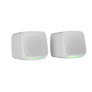 MARSGAMING MS-PRO, Altoparlanti Compatti 10W, RGB Flow Dinamica, Altoparlante PC con Controllo del Volume e Ingresso Jack 3.5mm, Altoparlanti Gaming Compatibili PC/Mac/Smartphone/Tablet, Bianco