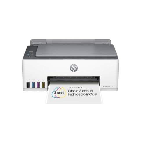 HP Smart Tank 5105 1F3Y3A, Stampante Multifunzione a Colori, Serbatoio d'Inchiostro ad Alto Volume di Stampa, Fino a 6000 Pagine (Nero) e 6000 Pagine (Colore), F/R manuale, USB, Wi-Fi, Bianca