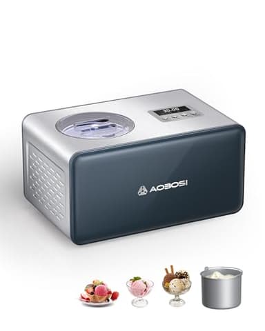 AAOBOSI 2L Gelatiera con 4 Modalità,3in1,Nessun Pre-congelamento con Compressore Incorporato,Yogurt Gelato,Gelatiera per la Casa,Display Digitale,Timer,Acciaio Inox