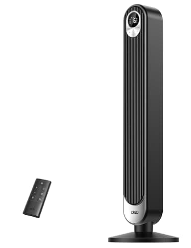 Dreo Ventilatore a Torre 106cm, Potente 7.92 m/s, Ventilatori a Colonna Silenzioso con Telecomando, 6 Velocità, 4 Modalità, Oscillazione a 90°, Timer da 12H, per Camera da Letto, Stanze Grandi