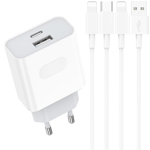 Caricatore for iPhone - 20W USB C Caricabatterie con 2M Cavo Compatible for iPhone 14 13 12 11 Pro MAX Plus Mini XS XR X SE 8 7 6S 5S USBC Rapido Spina Tipo C Veloce Testa Ricarica Rapida Piarhlie
