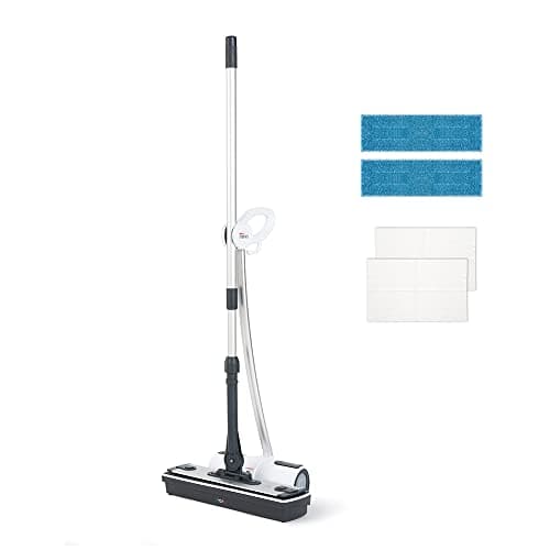 Polti Moppy White, Lavapavimenti a Vapore Senza Cavo, per tutti i Pavimenti e le Superfici Verticali Lavabili, Potenza 1500 W, Capacità Serbatoio 0,7 L, Bianco