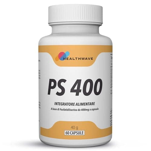 Fosfatidilserina Pura 400mg per Cortisolo Memoria e Concentrazione 60 Capsule - Arricchito con Acido Pantotenico, Vitamina B6, B1 e Acido Folico