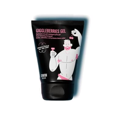 SIWON | Giggleberries I Crema intima idratante e deodorante per uomo I 100 ml I 100 ml I Nuova formula con texture gel rosa I Tonico genitale per uomo I Dopobarba genitale Tonico genitale per uomo I