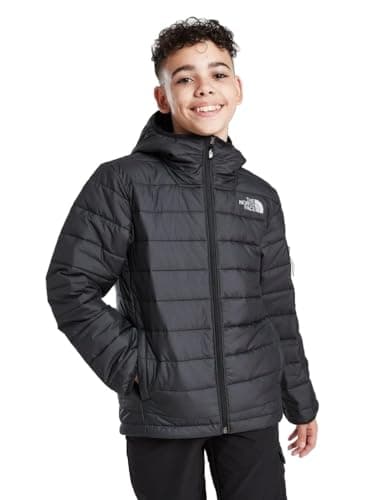 THE NORTH FACE NFOA83HLJK3 - Giacche da ragazzo con cappuccio, con chiusura lampo, colore nero, per l'inverno, per attività all'aperto, colore nero, Nero , 15-16 Jahre