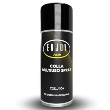 ENJOY TECH - Colla Multiuso Spray 400ML | Extra Forte e Permanente | Per Metallo, Plastica, Legno | Auto e Tessuti | Resistente a Intemperie e Calore | Made in Italy