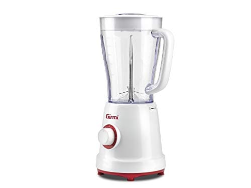 Girmi FR46 Frullatore Elettrico, 1.5 Litri, 2 velocità con Pulse, 4 lame Inox, Tappo dosatore, Dispositivo di sicurezza, Bianco/Rosso