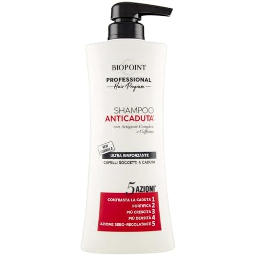 Biopoint Professional Hair Program - Shampoo Capelli Anticaduta, con Actigrow Complex e Caffeina, Dona Capelli Forti e Morbidi, 400 ml
