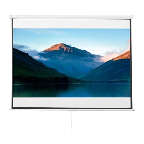 HOMCOM Schermo di Proiezione 100 Pollici Formato 4:3 Regolabile Ottimo Contrasto Tessuto Metallo 203 x 152 cm Bianco Nero