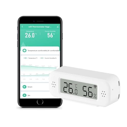 Termometro digitale intelligente igrometro, sensore di temperatura e umidità interna WiFi per uso domestico, con monitoraggio remoto app, esportazione dati, compatibile con Alexa. (1 Pack)