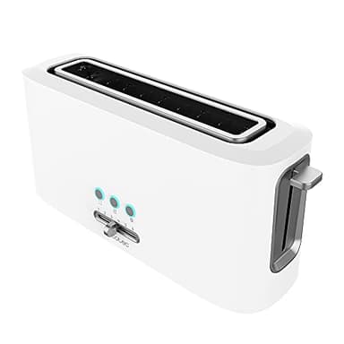 Cecotec Tostapane Toast&Taste 10000 Extra White in plastica con 1 fessura lunga extra-larga, 3 funzioni preconfigurate, 980 W, 6 livelli di tostatura