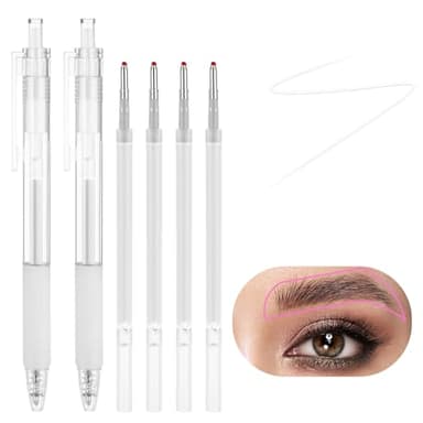 Andibro Pennino per sopracciglia microblading per marcatura della pelle, con 4 mine di ricambio per skin art (bianco)