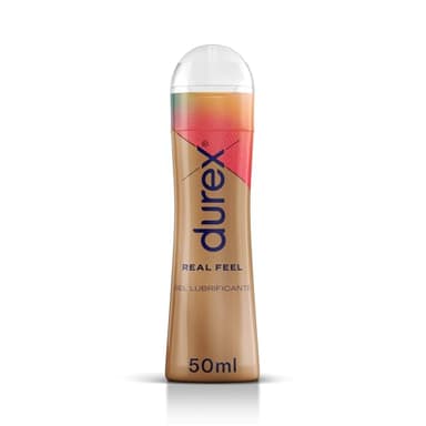 Durex Real Feel, Lubrificante Sessuale Intimo, Gel Lubrificante Adatto per Rapporti Intimi e Sesso Anale, 50 ml