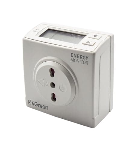 VEMER 4GREEN VE798600 ENERGY MONITOR - Contatore Energia Elettrica a Spina, Misuratore Consumo Elettrico con Presa Italiana, Ideale per Monitorare Consumo Elettrodomestici, Bianco