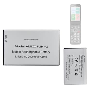 HIGHAKKU Batteria di ricambio Amico Flip 4G compatibile con Brondi Amico Flip 4G Mobile Phones Smartphone Seniors