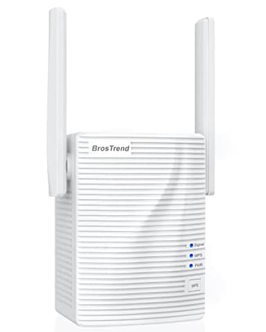 BrosTrend Ripetitore WiFi Potente per Casa, AC1200 WiFi Extender Dual Band Amplificatore Segnale Wi-Fi, 1 Porta LAN, Potenziatore Segnale WiFi Compatibile con Tutti i Modem Router Inclusi Fibra e ADSL