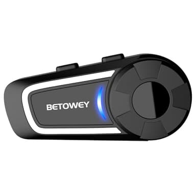 BETOWEY Auricolare Moto, TK-X4 Interfono Moto Di Gruppo Per 6 Persone Con Condivisione Musica, Assistente Vocale, Radio FM, 2 Opzioni Di Microfono (Singolo)