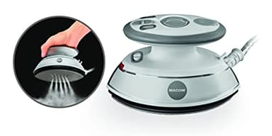 MACOM Enjoy & Relax 876 Iron One - Mini ferro a vapore da stiro da viaggio, 500 Watt riscaldamento rapidissimo, piastra antiaderente a doppia punta, doppio voltaggio 110/220 volt