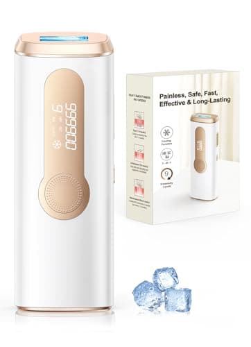 Haarlosy Epilatore Luce Pulsata IPL con Ghiaccio, 3-in-1 Epilatore Laser per Donna e Uomo, 9 Livelli di Energia Regolabile Adatto a Corpo/Viso/Ascelle/Gambe Sensibili (Bianco)