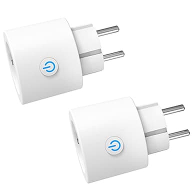 Presa Intelligente Wifi 16A Smart Plug (Type F), Monitoraggio energetico, Protezione Sovraccarico, Timer e Regolazione del Programma, Compatibile con Alexa & Google Home, 2 Pezzi