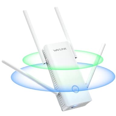 WAVLINK AX3000 Dual Band Wi-Fi 6 Range Extender, WiFi Extender Booster, ripetitore WiFi con porta Gigabit, antenne 4x5dBi, supporto ripetitore/AP/router/modalità mesh, facile installazione, funziona