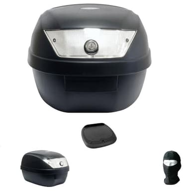 COMPATIBILE CON KYMCO AGILITY 125 R16 + BAULETTO VALIGIA BAULE 28 LT NERO+PIASTRA+MANIGLIA PER PORTAPACCHI MOTO-SCOOTER PER CASCO INTEGRALE-JET-MODULARE UNIVERSALE SIFAM