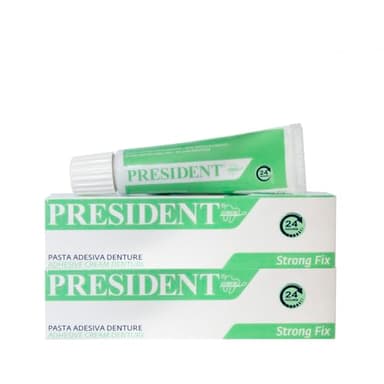 President KIT 2 PEZZI DI PASTA ADESIVA DENTURE. Fissaggio Forte della dentiera, Presa Rapida, Adesione duratura. Evita le infiltrazioni di cibo, infiammazioni e alitosi. Non irrita le gengive - 2x20g