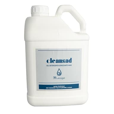 CLEANSAD | EcoGel Liquido Detergente Igienizzante Mani con Alcool Etilico al 71%, Disinfettante Mani - Made in Italy (5 L)