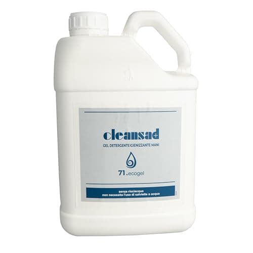 CLEANSAD | EcoGel Liquido Detergente Igienizzante Mani con Alcool Etilico al 71%, Disinfettante Mani - Made in Italy (5 L)